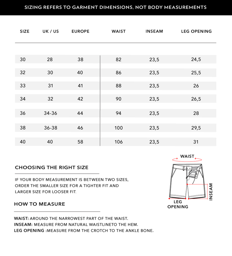 Size Chart 1