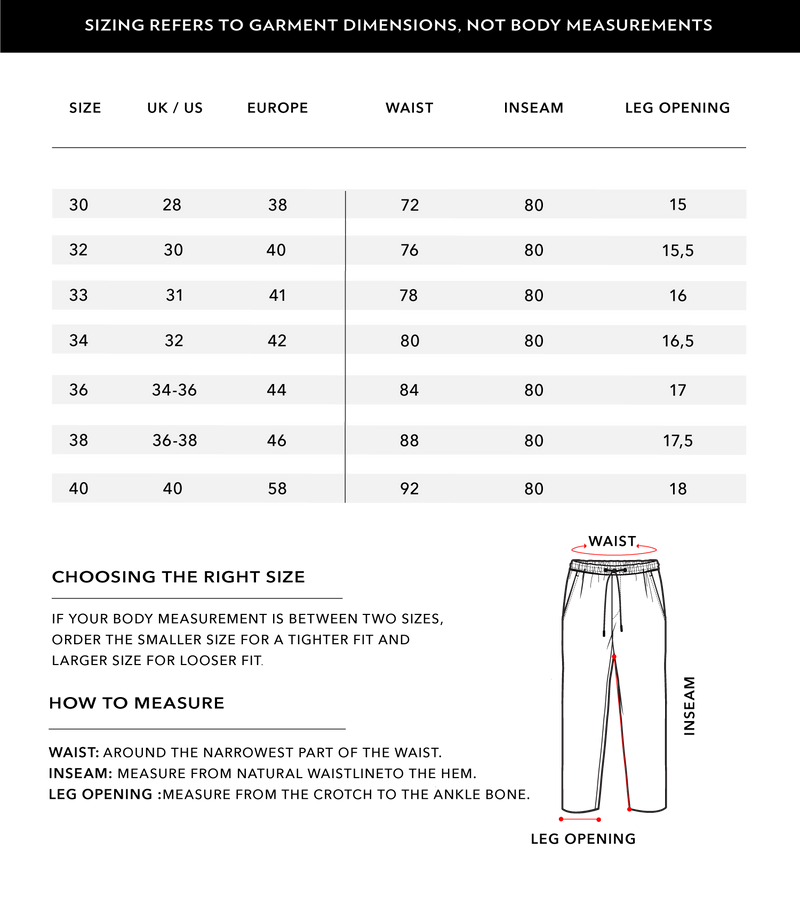 Size Chart 1