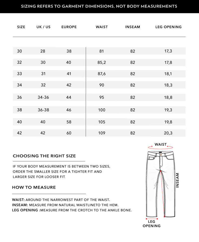 Size Chart 1