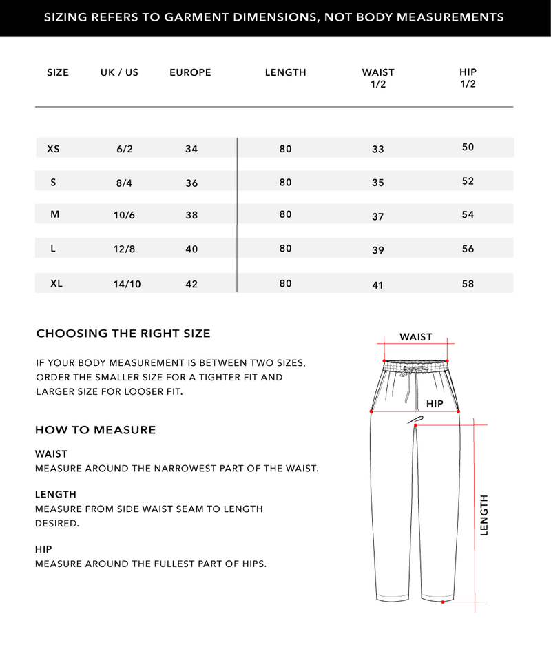 Size Chart 1