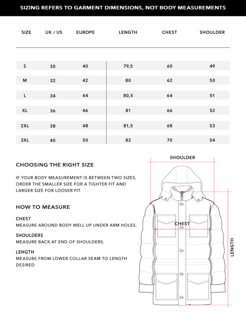 Size Chart 1