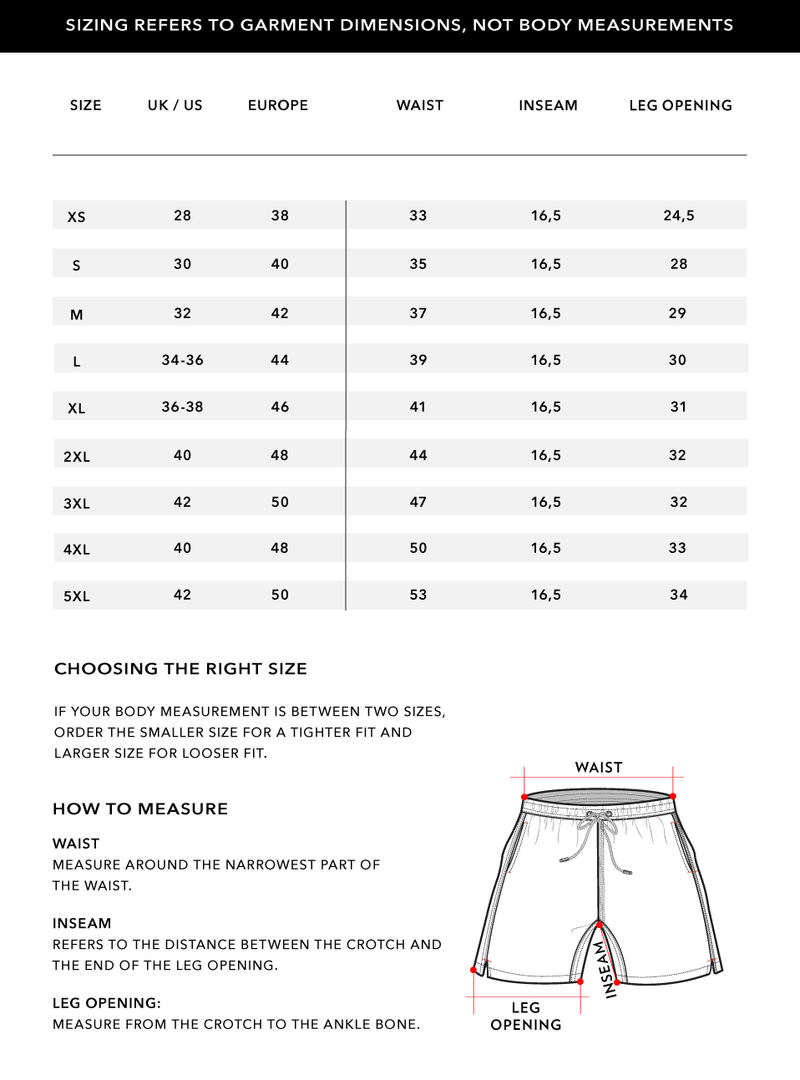 Size Chart 1