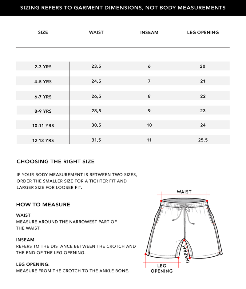 Size Chart 1