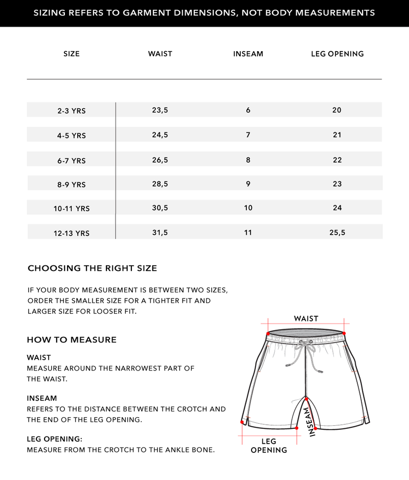 Size Chart 1