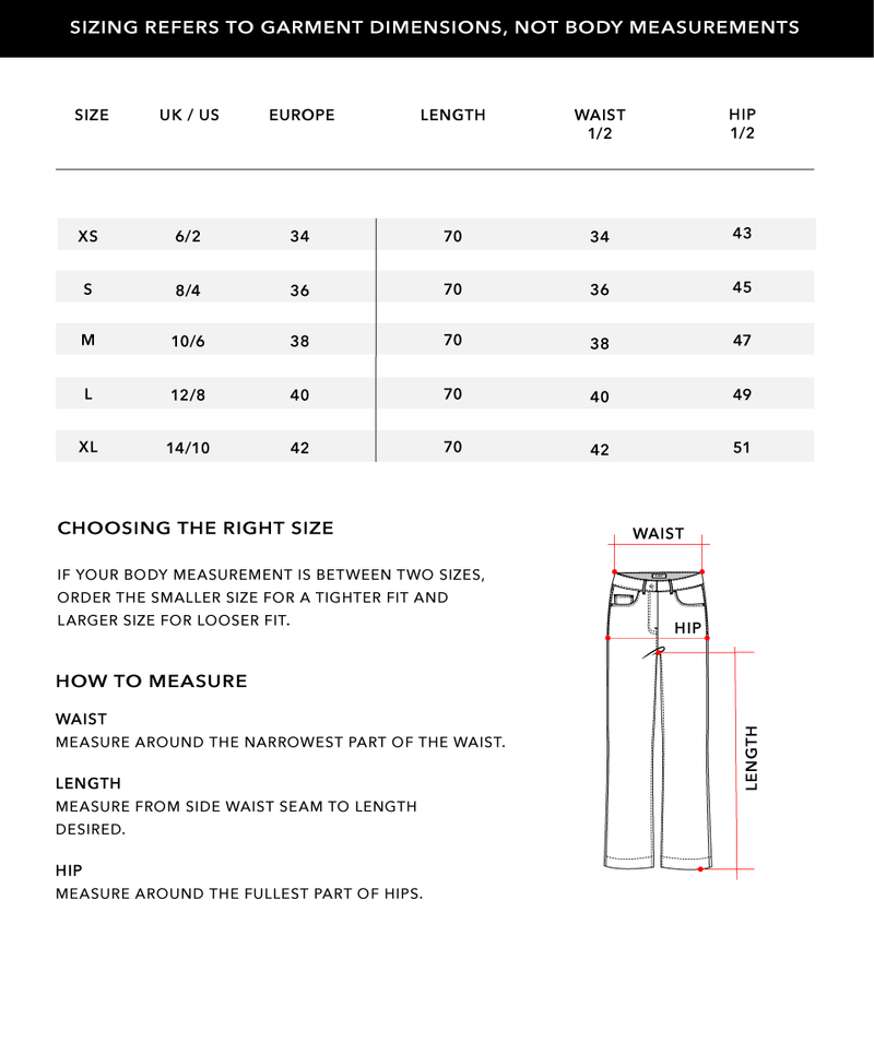 Size Chart 1