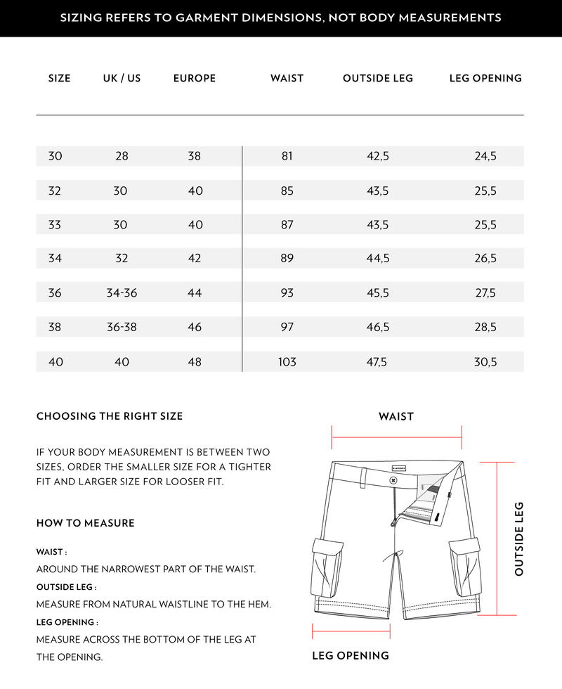 Size Chart 1