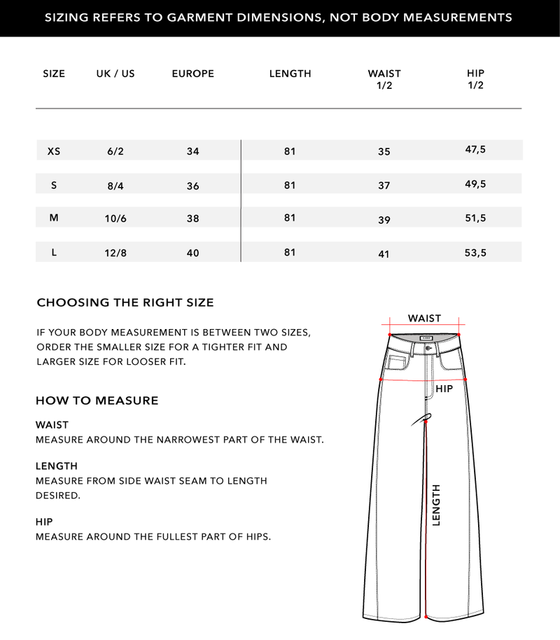 Size Chart 1