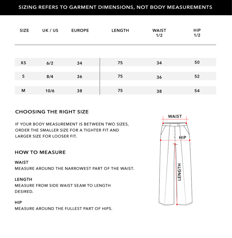 Size Chart 1