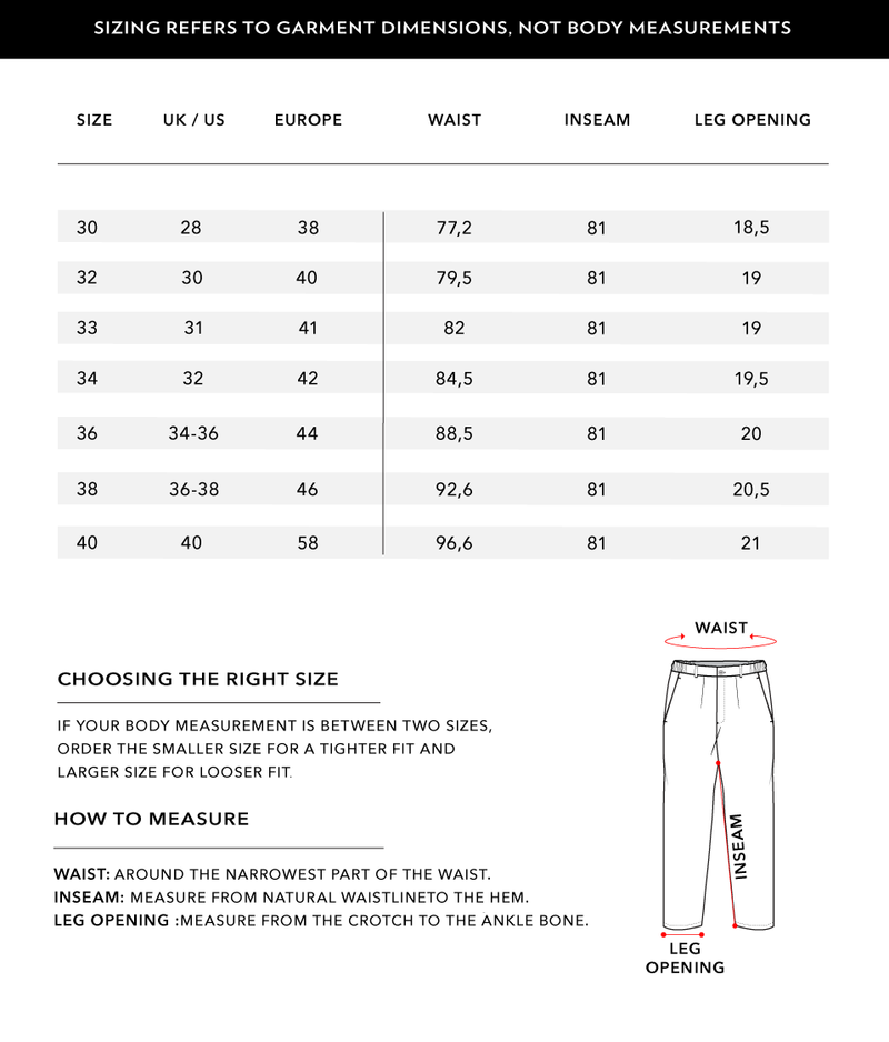 Size Chart 1