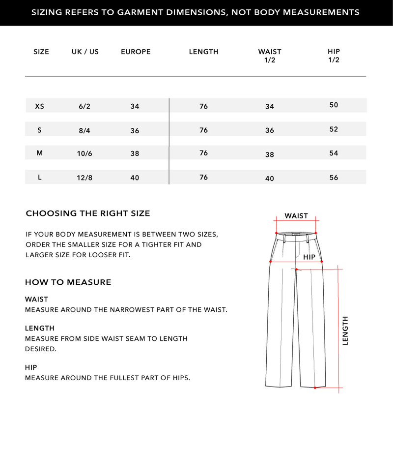 Size Chart 1