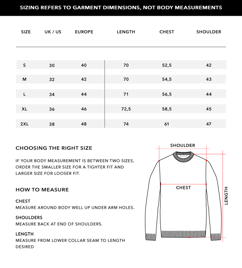 Size Chart 1