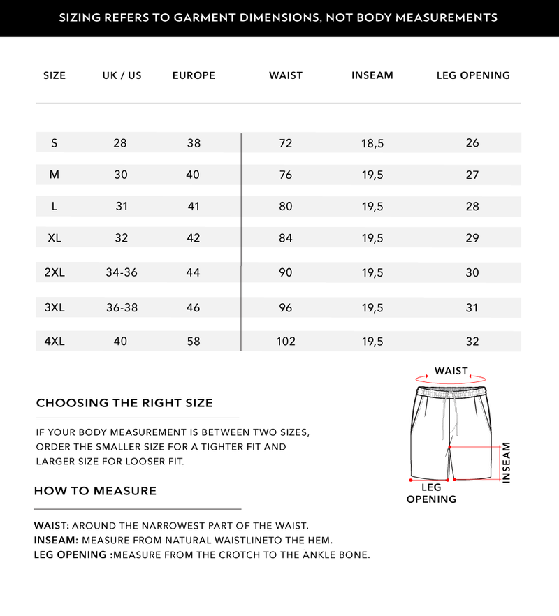 Size Chart 1