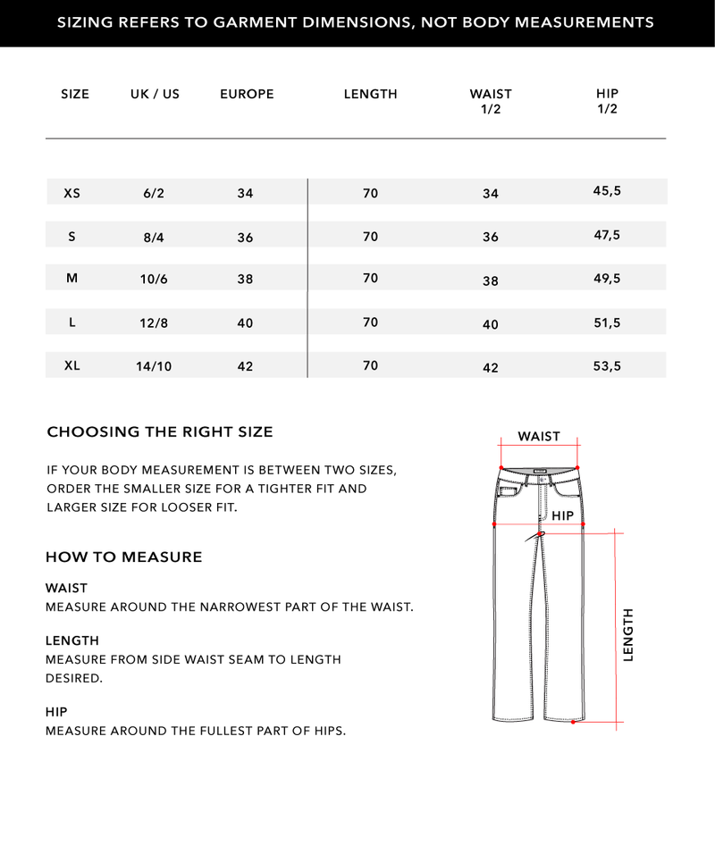 Size Chart 1