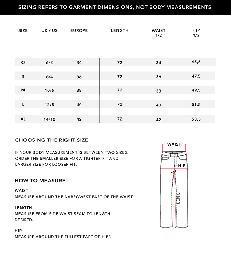 Size Chart 1