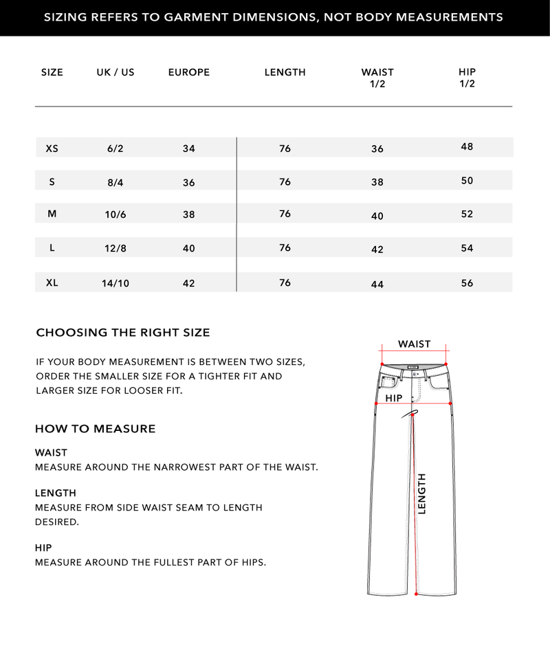 Size Chart 1
