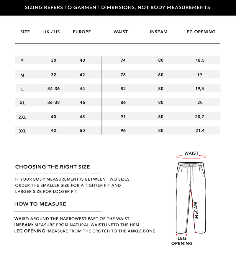 Size Chart 1