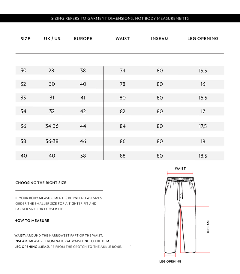 Size Chart 1