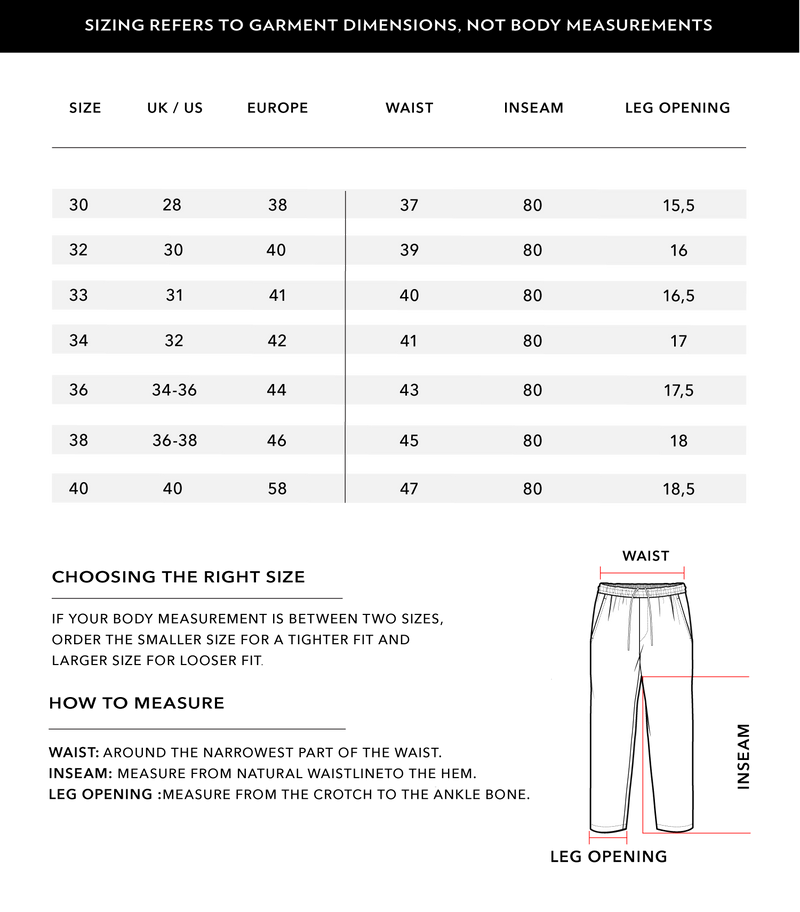 Size Chart 1