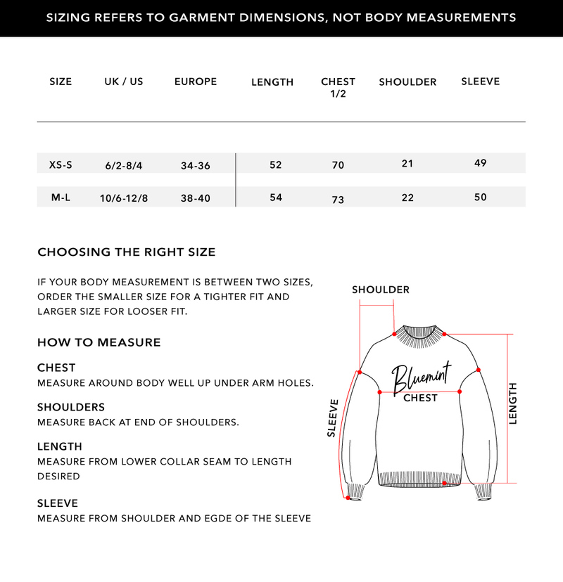 Size Chart 1