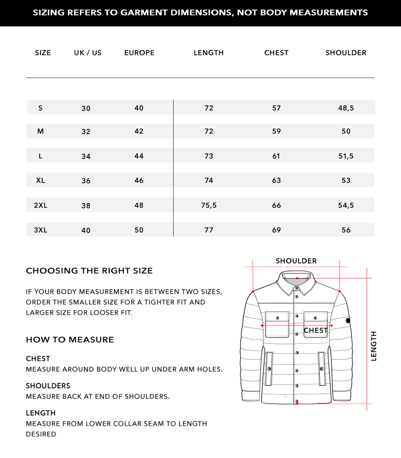 Size Chart 1
