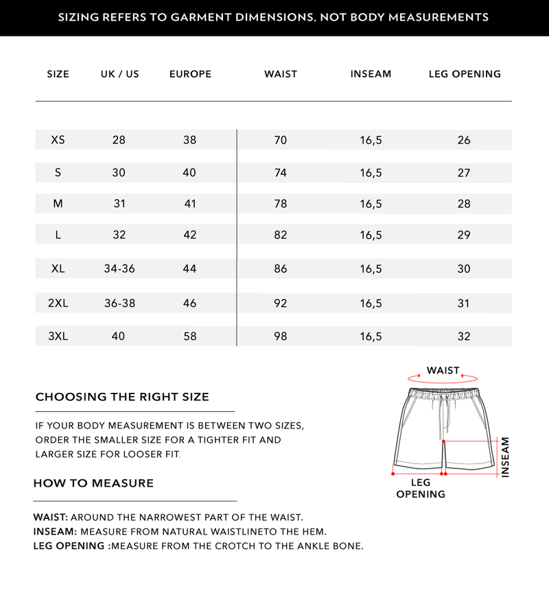 Size Chart 1