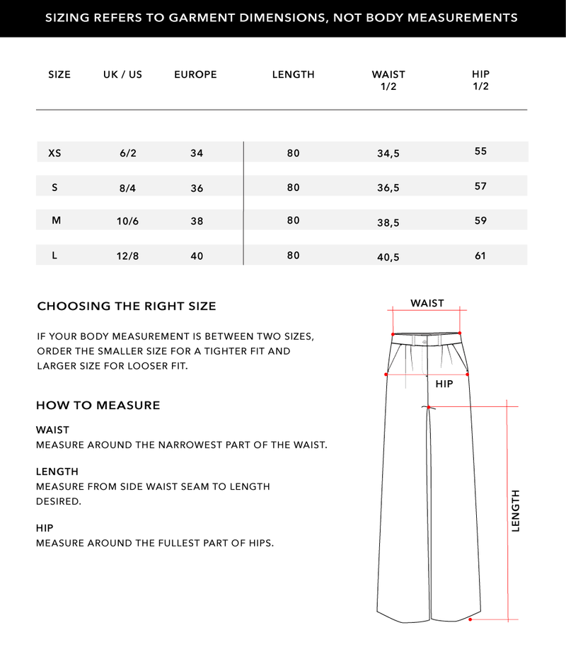 Size Chart 1