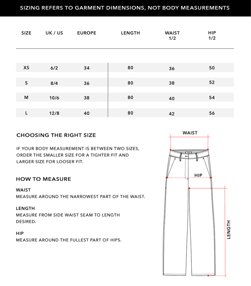 Size Chart 1