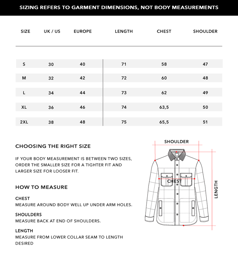 Size Chart 1