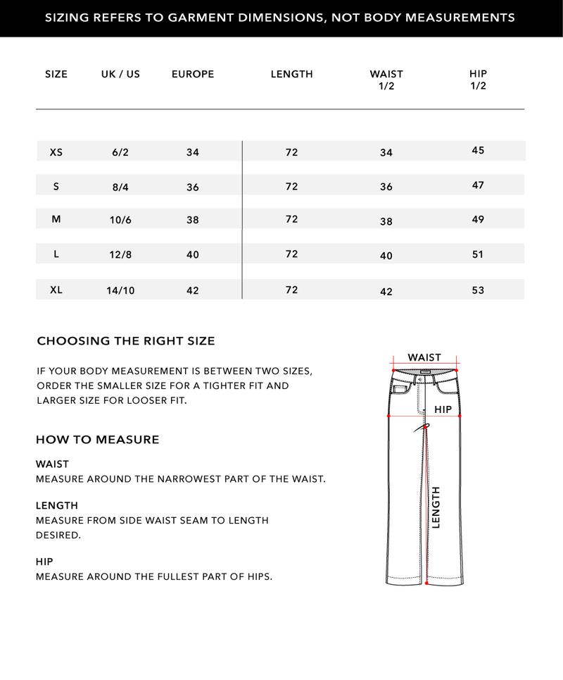 Size Chart 1