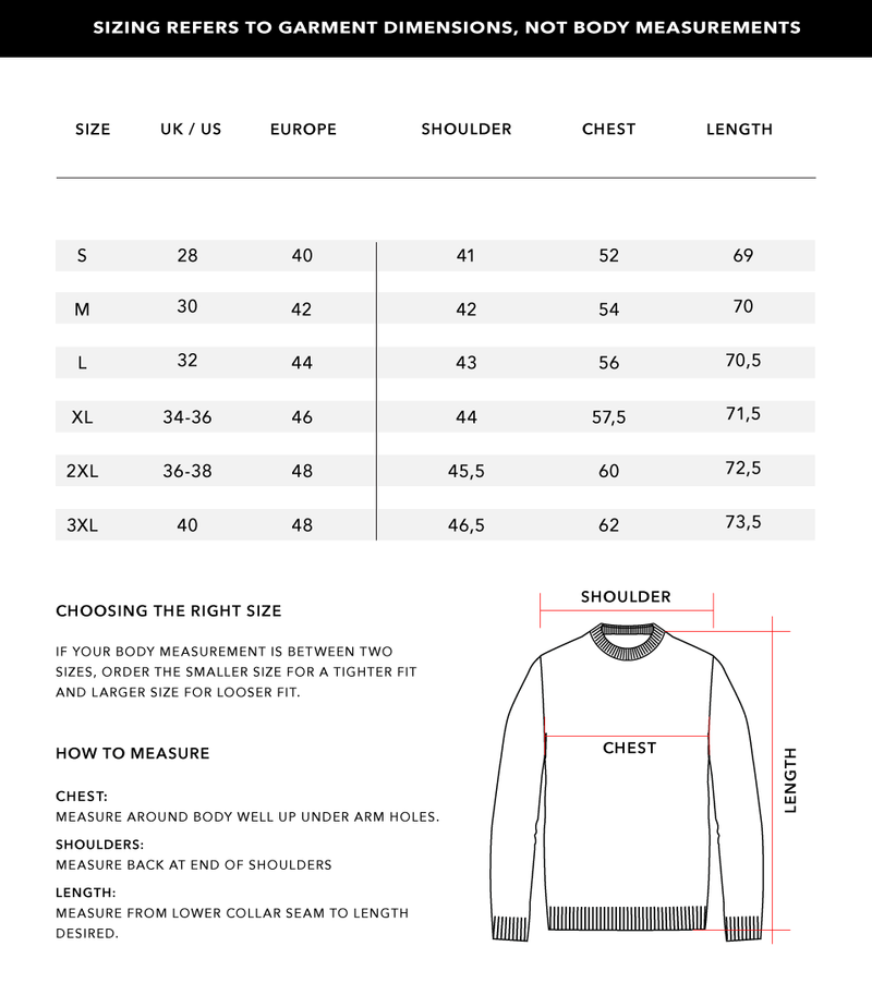 Size Chart 1