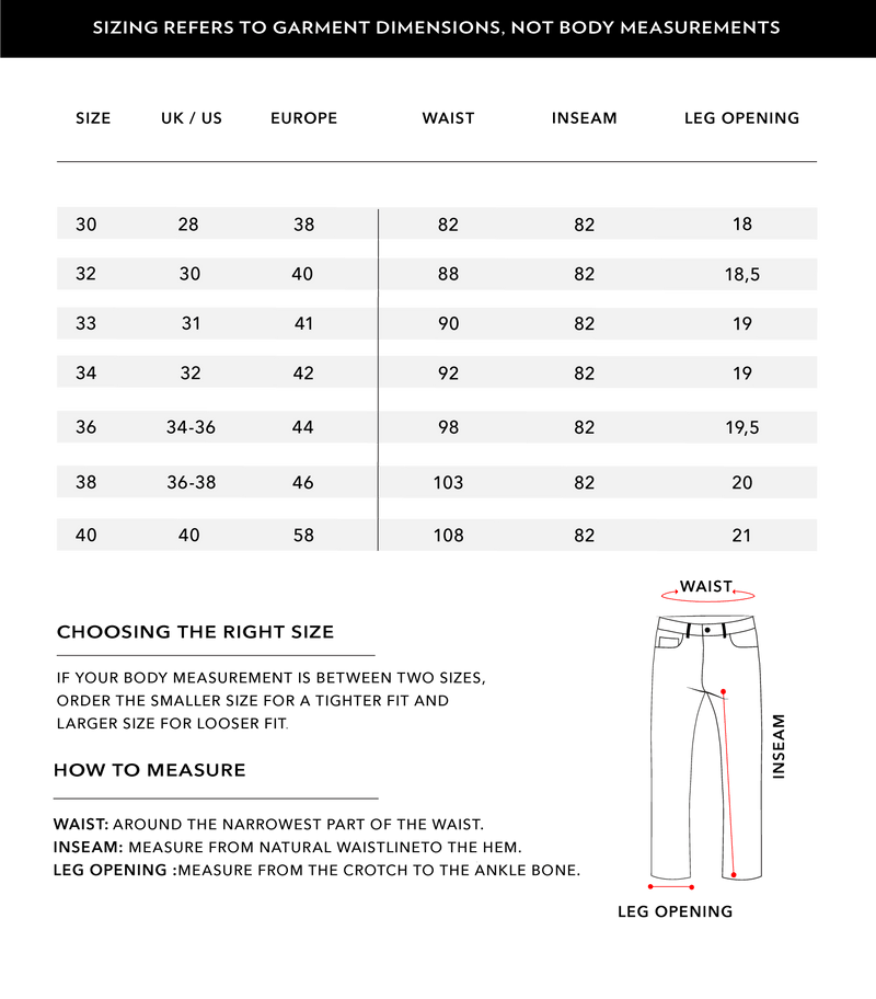 Size Chart 1