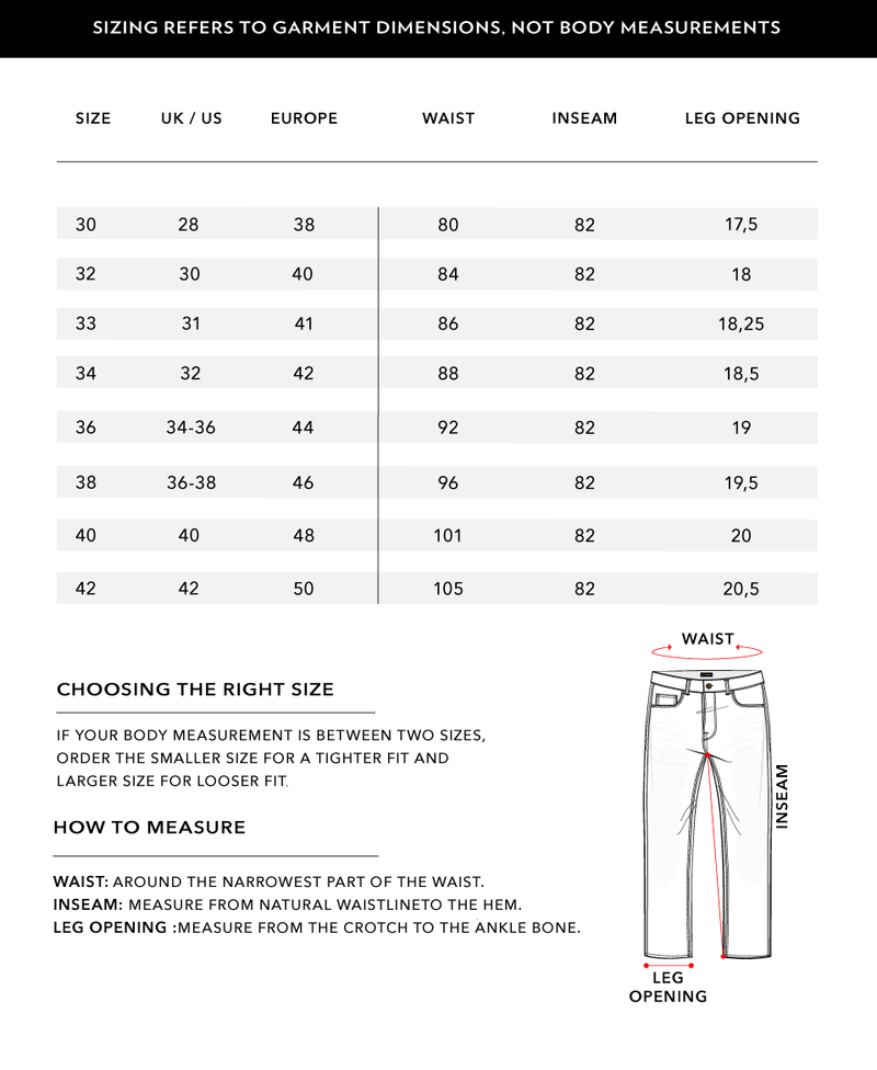 Size Chart 1