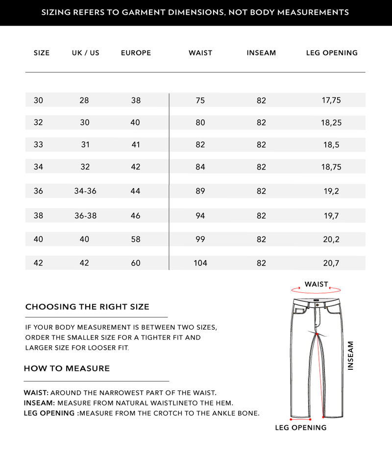 Size Chart 1