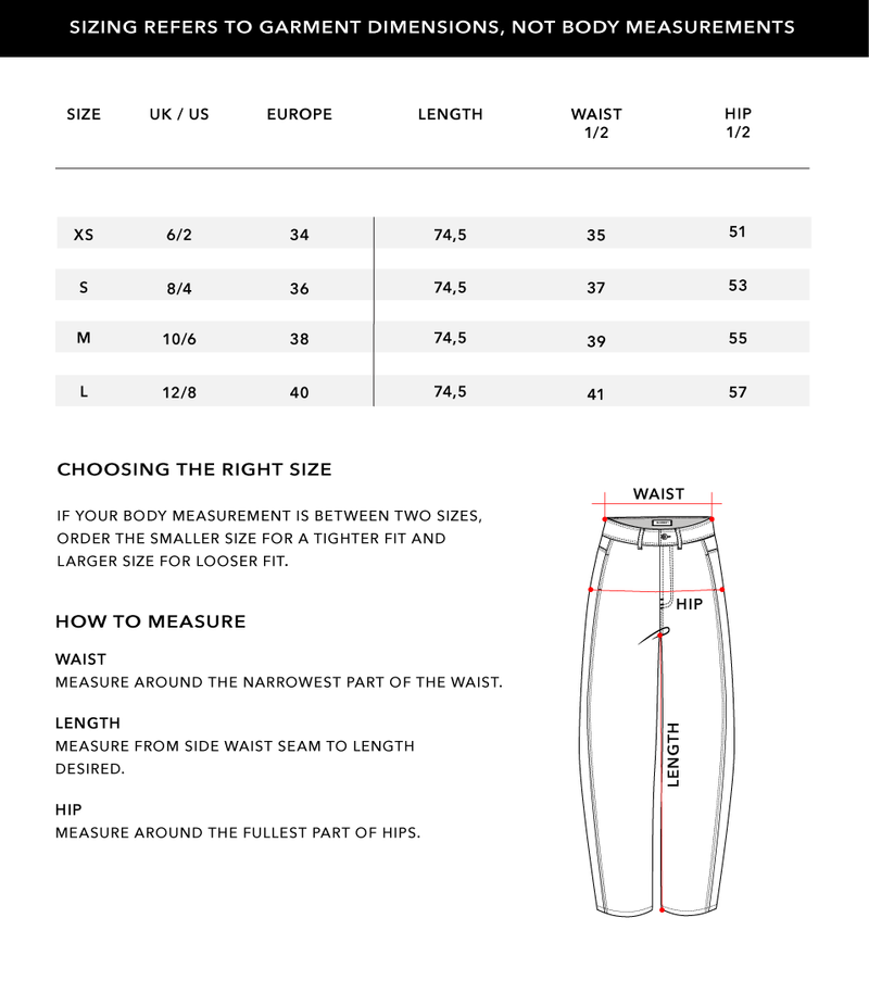 Size Chart 1