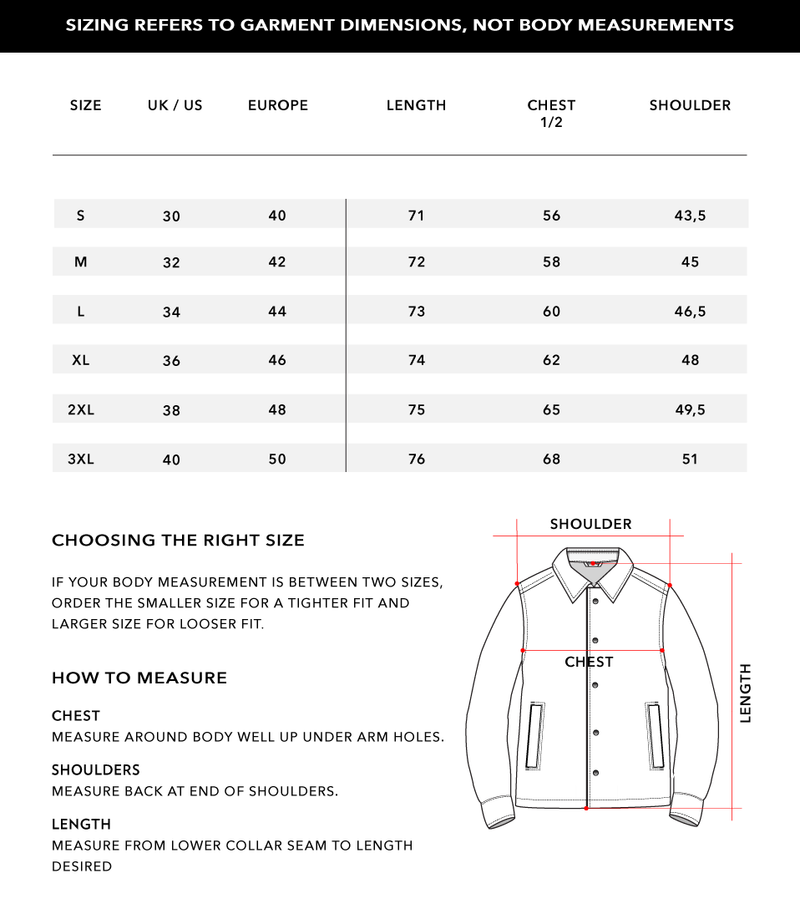 Size Chart 1