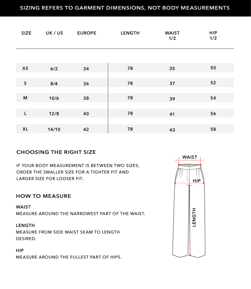 Size Chart 1