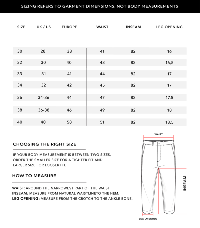 Size Chart 1