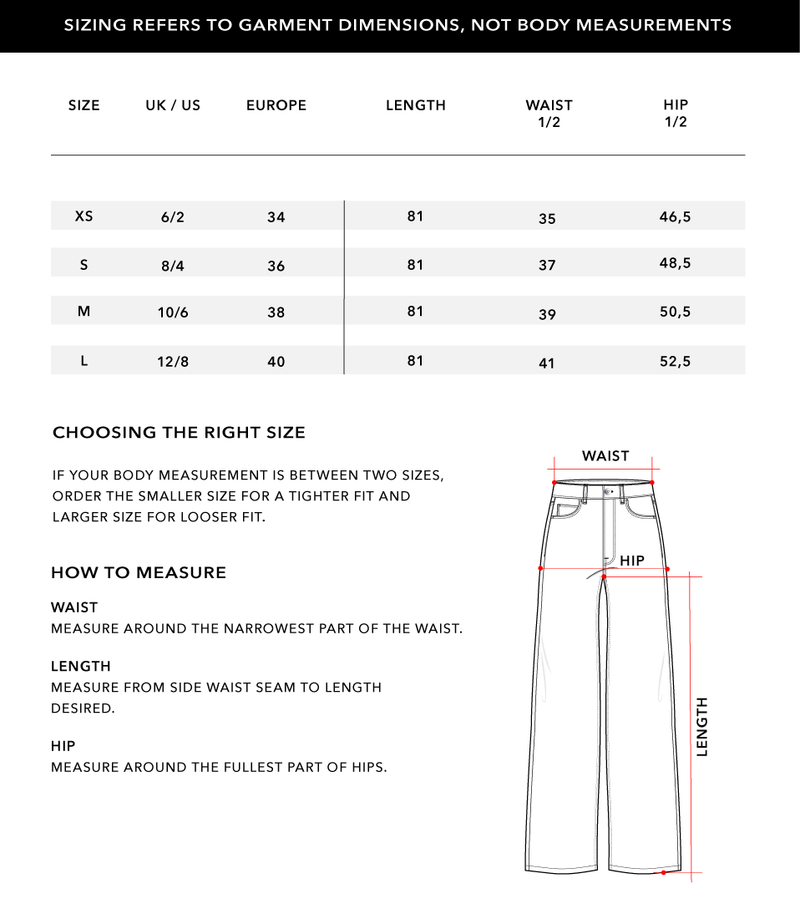 Size Chart 1