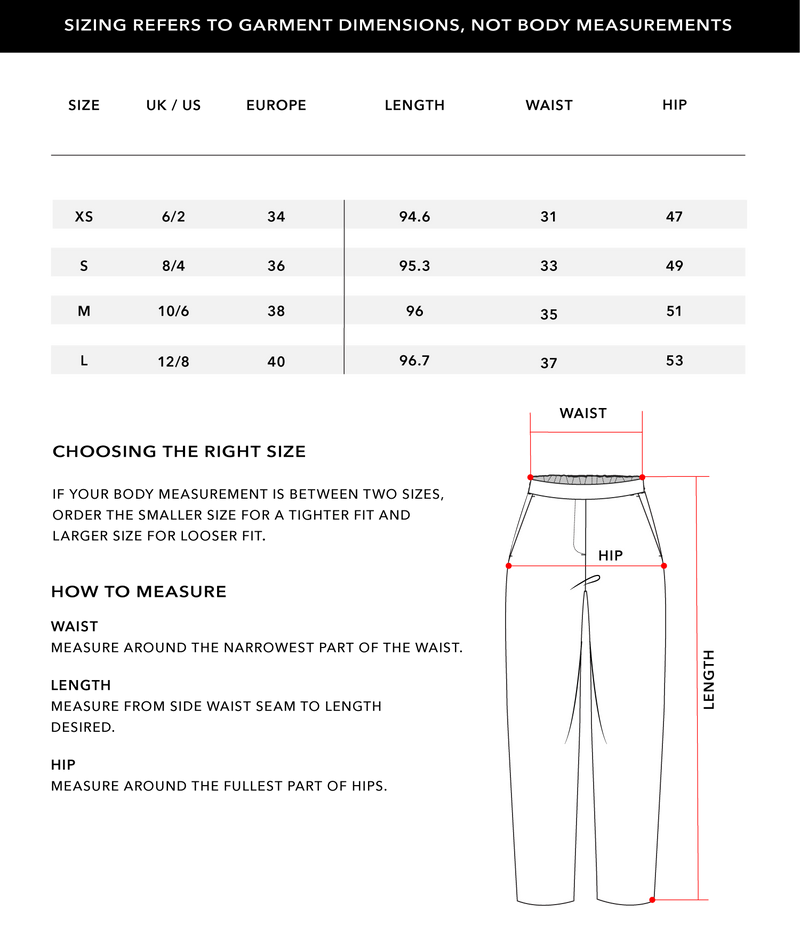 Size Chart 1